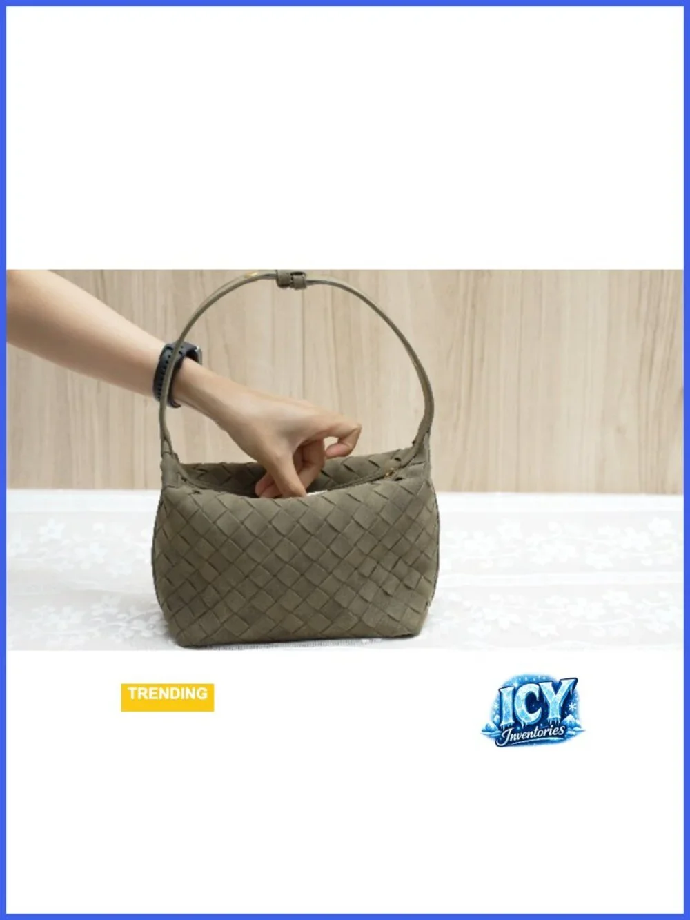 Faux Suede Woven Hobo Handbag Mini Shoulder Bag Adjustable Strap